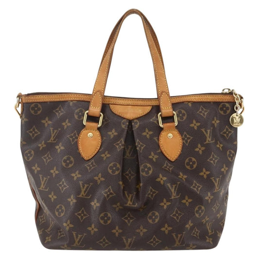 Louis Vuitton Palermo Handbag Monogram Canvas, BROWN, CANVAS, Tote bag