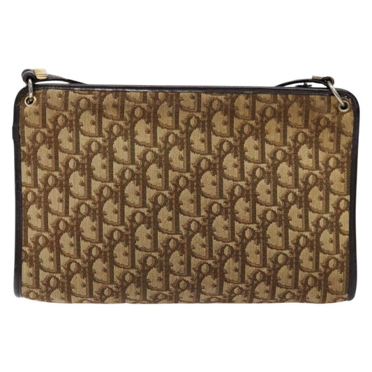 Christian Dior Vintage Trotter Shoulder Bag Canvas, BROWN, CANVAS, Shoulder bag