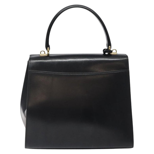 Gucci Vintage Lady Lock Top Handle Bag Leather, BLACK, LEATHER, Handbag