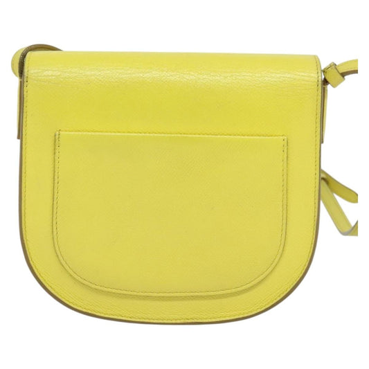 Celine Trotteur Crossbody Bag Grainy Leather, YELLOW, LEATHER, Crossbody bag