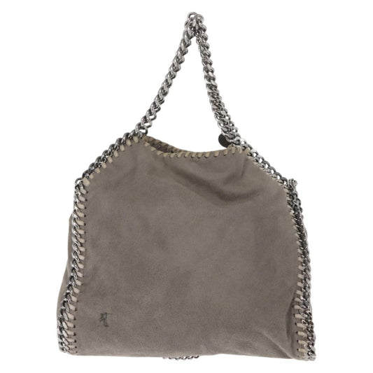 Stella McCartney Falabella Fold Over Crossbody Bag Suede, GRAY, SUEDE, Shoulder bag