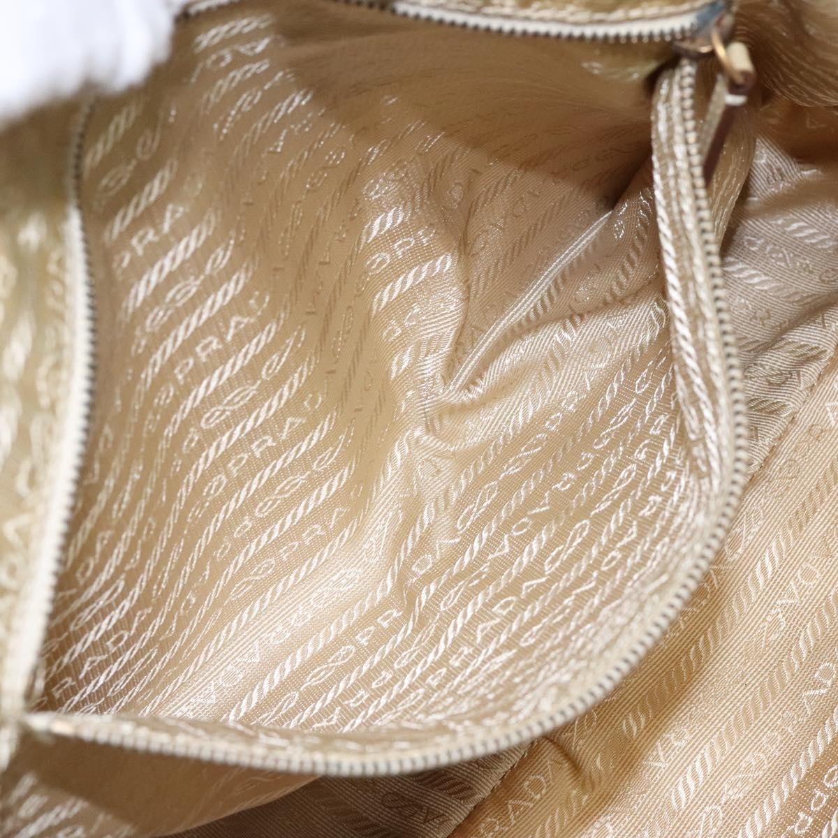 Prada Vintage Zip Handbag Tessuto, BEIGE, NYLON, Handbag