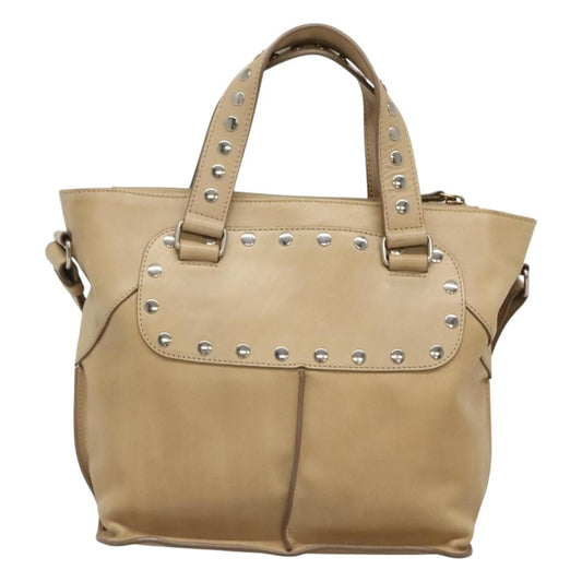 Celine Handbag Leather, BEIGE, LEATHER, Handbag