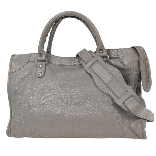 Balenciaga City Classic Studs Bag Leather, GRAY, LEATHER, Handbag