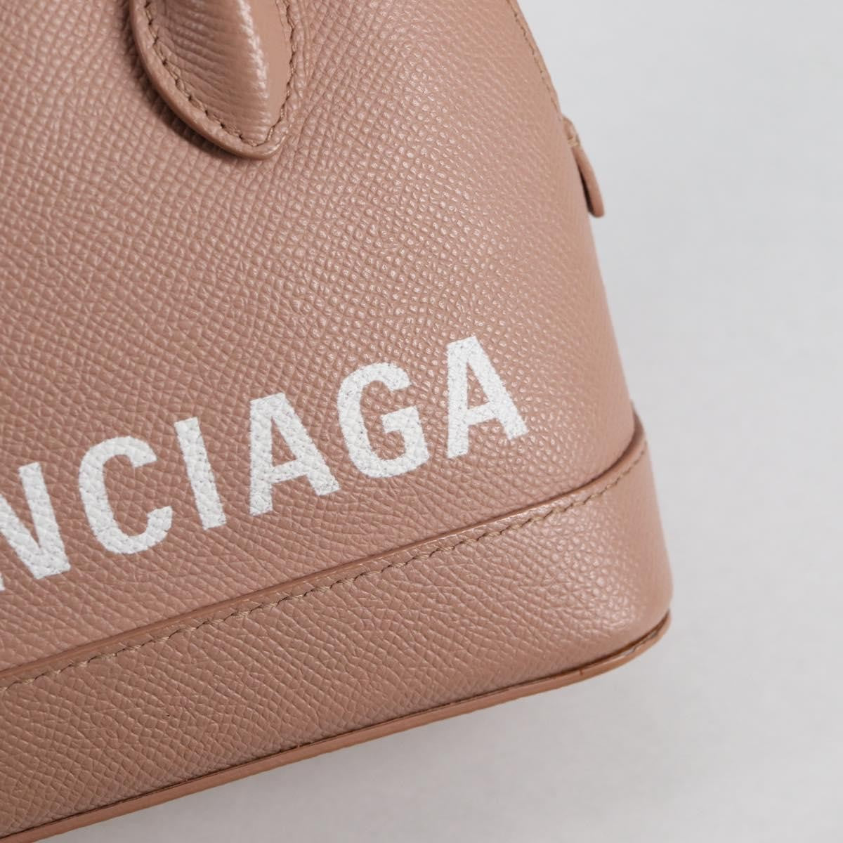 Balenciaga Logo Ville Bag Leather, PINK, LEATHER, Handbag