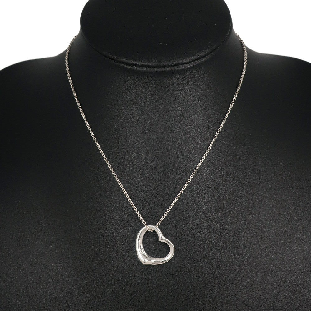 Tiffany & Co. Elsa Peretti Open Heart Pendant Necklace Sterling Silver, SILVER, SILVER, Necklace