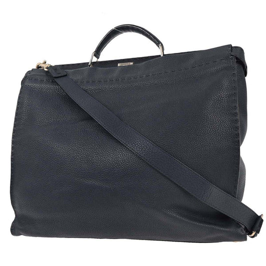 Fendi Monster Selleria Peekaboo Fit Bag Leather, NAVY, LEATHER, Tote bag