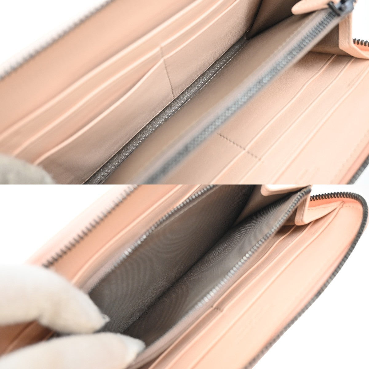 Bottega Veneta Intrecciato Long Zip Wallet Leather, PINK, LEATHER, Wallets