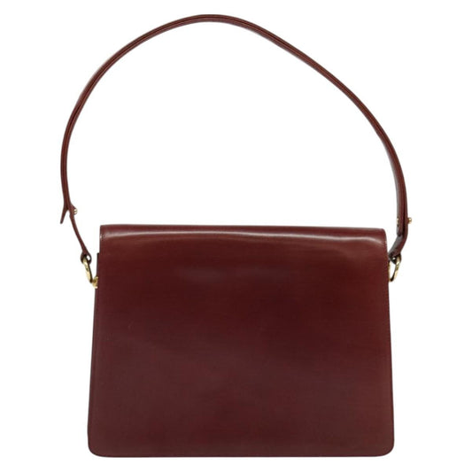 Bally Vintage Shoulder Bag Leather, BURGUNDY, LEATHER, Shoulder bag