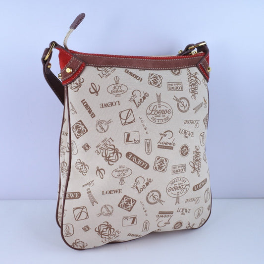 Loewe Pin batch shoulder bag Canvas and suede, MULTICOLOUR, CANVAS, Shoulder bag