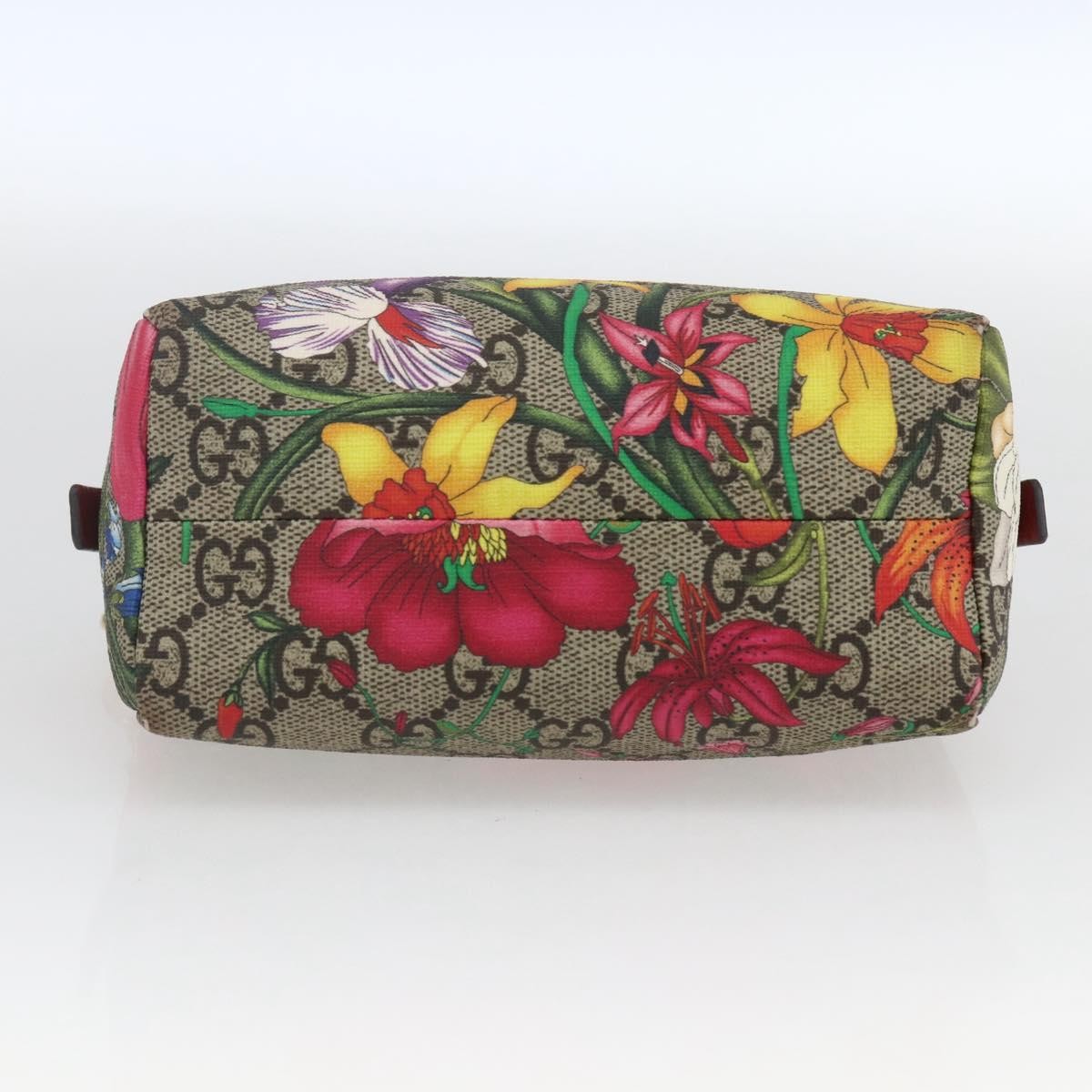 Gucci Ophidia Cosmetic Pouch Flora GG Coated Canvas, BEIGE, PVC, Clutche & pouche