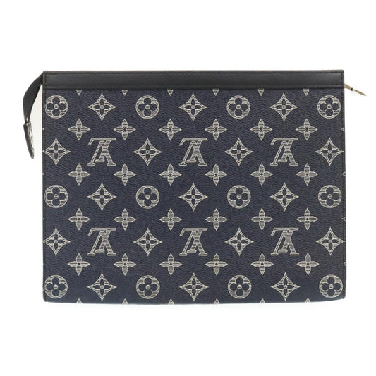 Louis Vuitton Pochette Voyage Limited Edition Chapman Savane Monogram Canvas, NAVY, CANVAS, Clutche & pouche