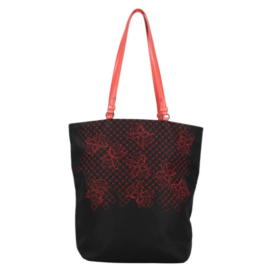 Bottega Veneta Vintage Tote Bag Nylon, BLACK, NYLON, Tote bag