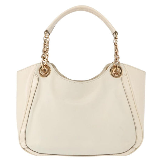 Salvatore Ferragamo Betulla Chain Tote Leather, WHITE, LEATHER, Handbag