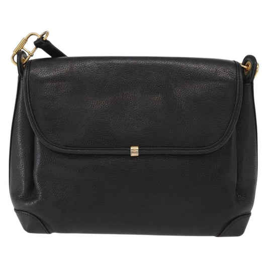 Gucci Vintage Flap Shoulder Bag Leather, BLACK, LEATHER, Shoulder bag