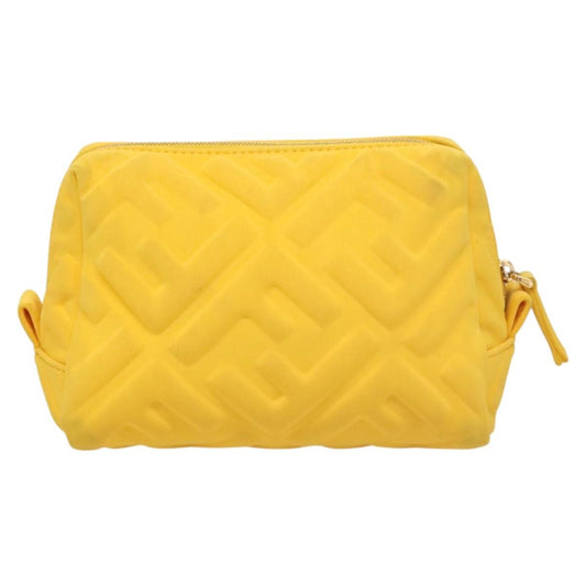 Fendi Vintage Toiletry Pouch Nylon, YELLOW, NYLON, Clutche & pouche