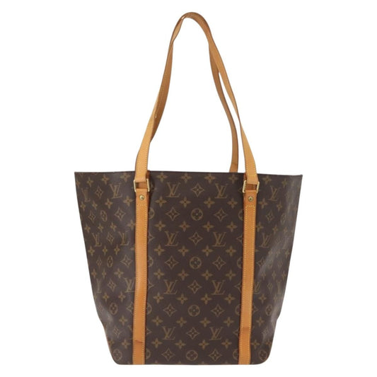 Louis Vuitton Shopping Sac Handbag Monogram Canvas, BROWN, CANVAS, Tote bag