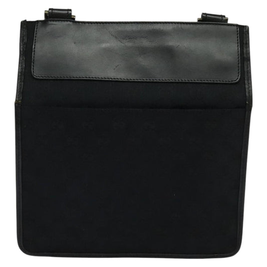 Gucci Vintage Flat Messenger Bag GG Canvas, BLACK, CANVAS, Shoulder bag