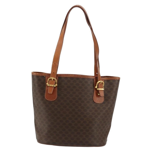 Celine Vintage Macadam Tote bag Canvas and Leather, Brown, Canvas, Tote Bag