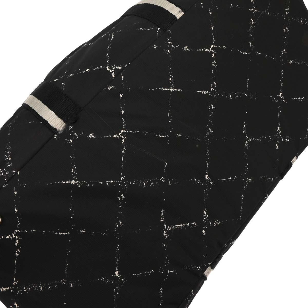 Chanel Travel Line Duffle Bag Printed Nylon, BLACK, NYLON, Travel bag