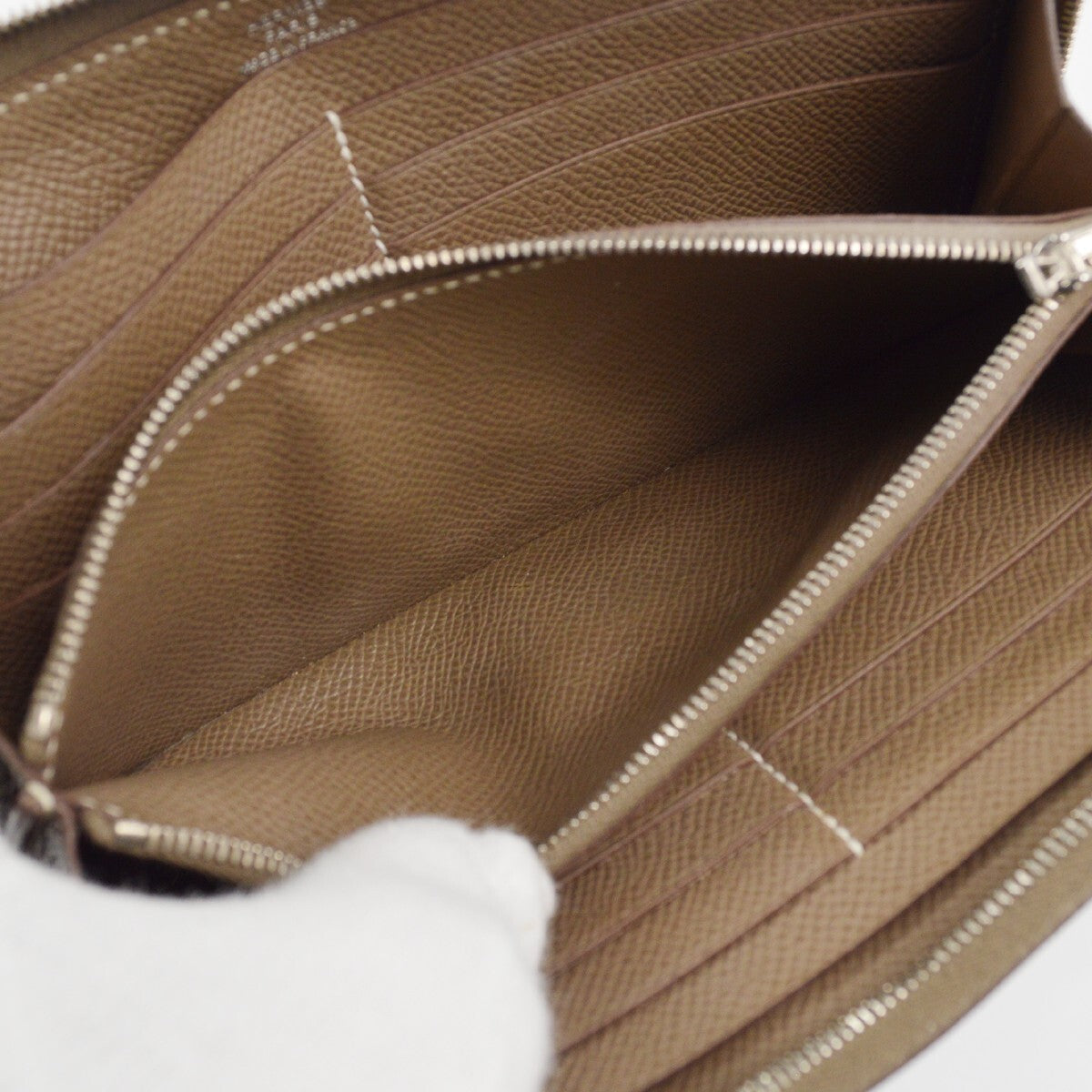 Hermes Azap Zip Around Wallet Epsom, GRAY, LEATHER, Wallets