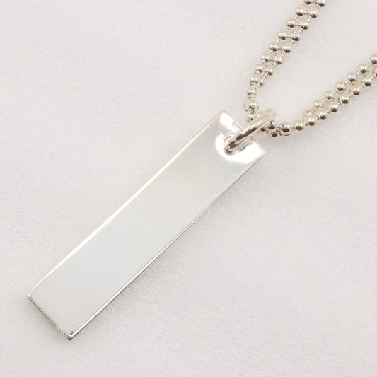 Gucci Logo Bar Double Ball Necklace Silver 925, SILVER, SILVER, Necklace