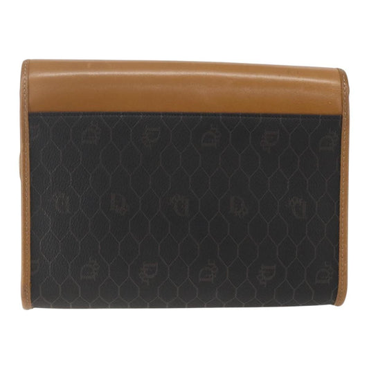 Christian Dior Vintage Honeycomb Shoulder Bag Canvas and Leather, BLACK, PVC, Shoulder bag