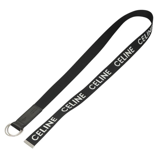 Celine Double Ring Belt Canvas, BLACK, CANVAS, Belts