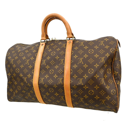 Louis Vuitton Keepall Bag Monogram Canvas, BROWN, CANVAS, Travel bag