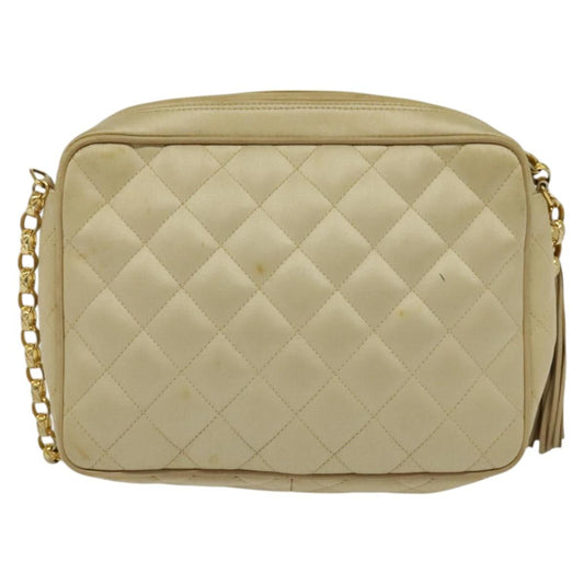 Chanel Vintage Front Pocket Camera Bag Satin, BEIGE, SATIN, Handbag