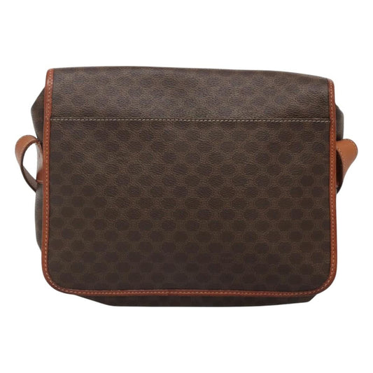 Celine Vintage Macadam Shoulder Bag Canvas and Leather, BROWN, CANVAS, Shoulder bag