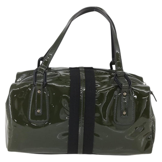 Salvatore Ferragamo Vintage Handbag Patent leather, KHAKI, PATENT_LEATHER, Handbag