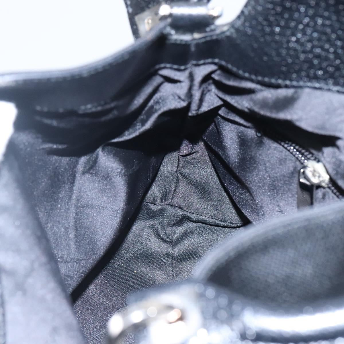 Salvatore Ferragamo Gancini handbag Canvas, BLACK, CANVAS, Handbag