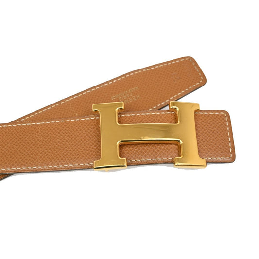 Hermes Constance Reversible Belt Leather, BROWN, LEATHER, Belts