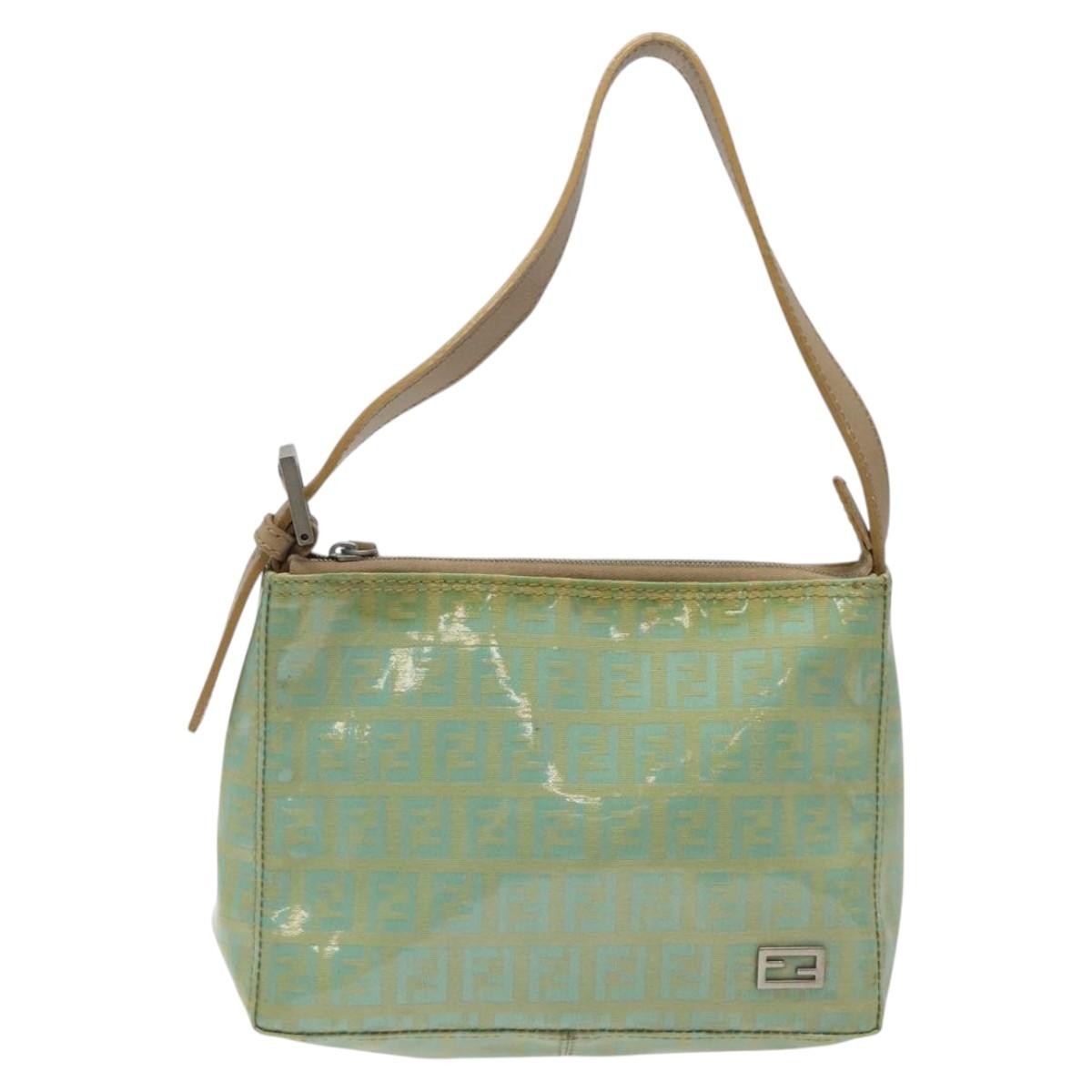 Fendi Vintage Belted Pochette Zucchino Canvas, GREEN, CANVAS, Clutche & pouche