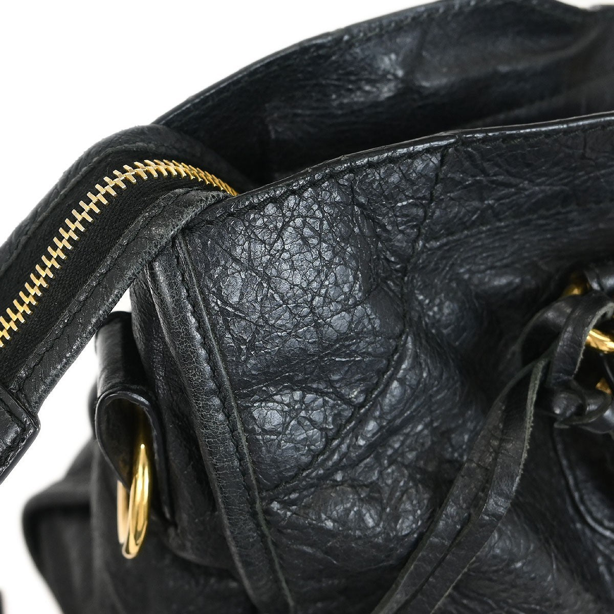 Balenciaga City Giant Studs Bag Leather, BLACK, LEATHER, Handbag