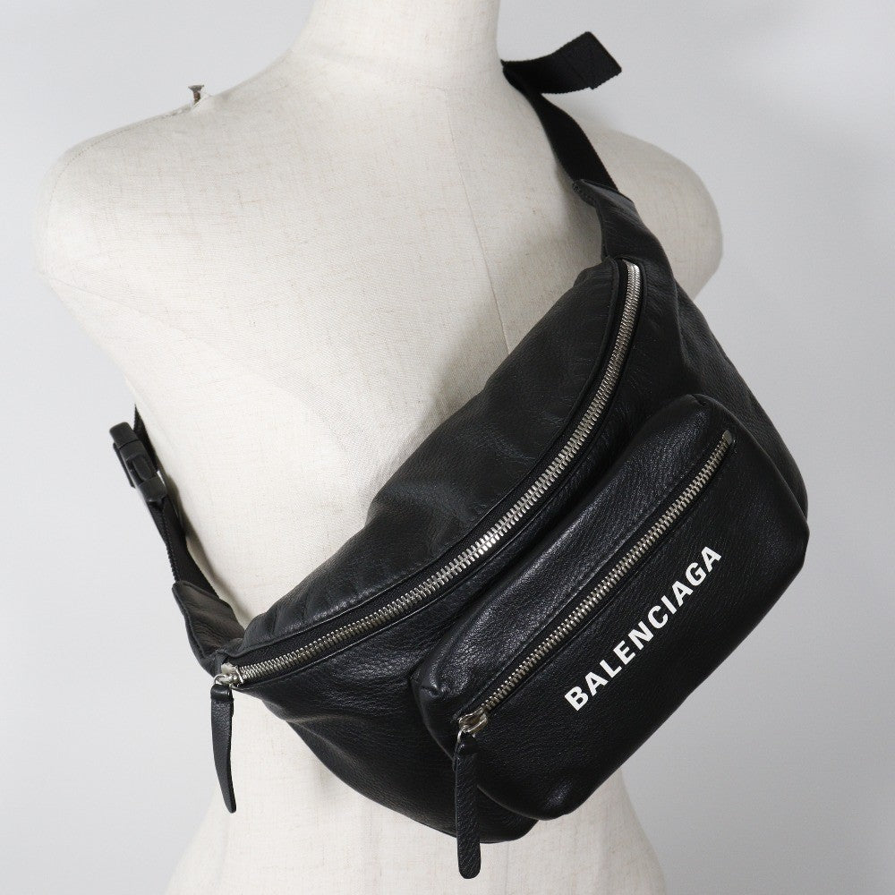 Balenciaga Everyday Waist Bag Leather, BLACK, LEATHER, Crossbody bag