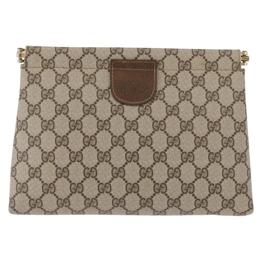 Gucci GG Supreme Clutch bag PVC, BEIGE, PVC, Clutche & pouche