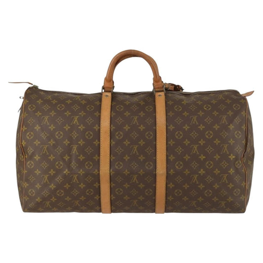 Louis Vuitton Keepall Bag Monogram Canvas, BROWN, CANVAS, Travel bag