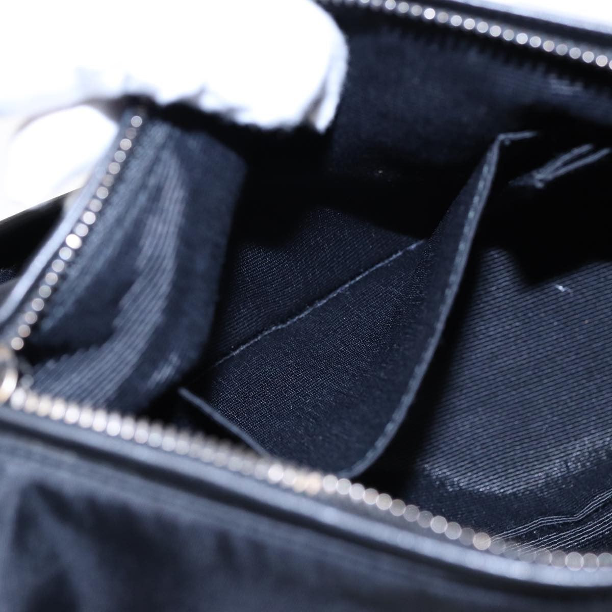 Salvatore Ferragamo Vintage Chain Shoulder Bag Nylon, BLACK, NYLON, Shoulder bag