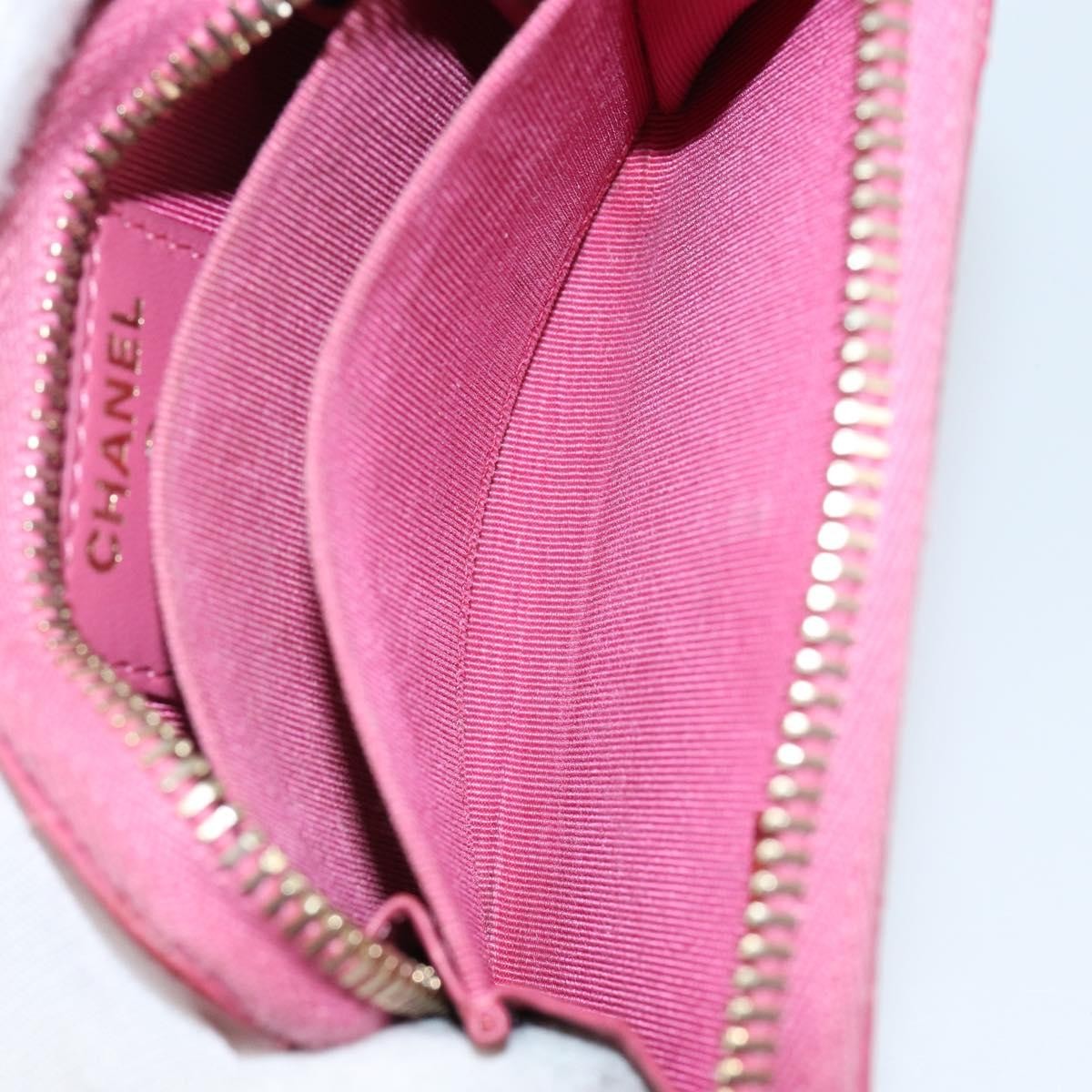 Chanel So Black CC Zip Coin Purse Quilted Lambskin, PINK, LEATHER, Wallets