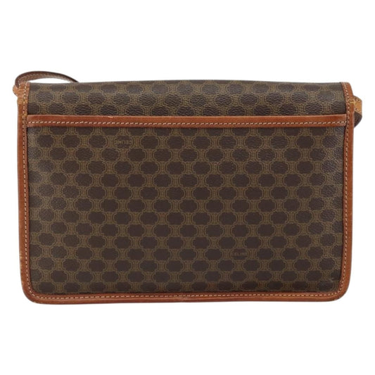 Celine Circle Logo Shoulder Bag Canvas, BROWN, CANVAS, Shoulder bag