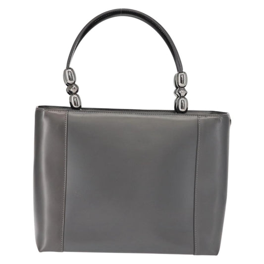 Christian Dior Vintage Handbag Leather, GRAY, LEATHER, Handbag