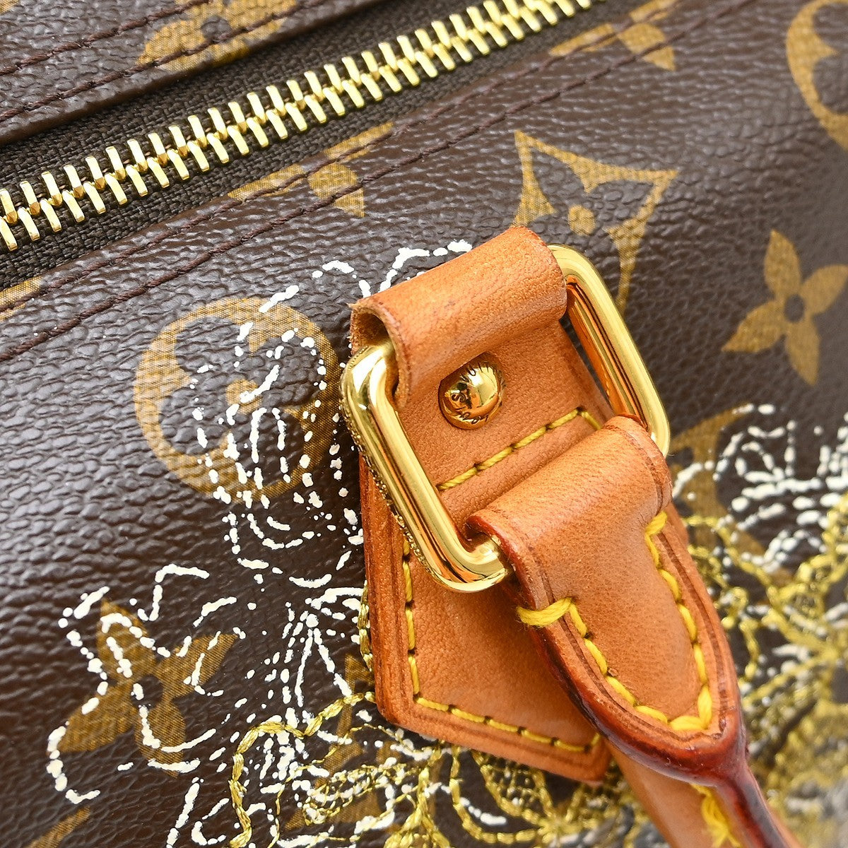 Louis Vuitton Speedy Handbag Limited Edition Monogram Dentelle, Brown, Canvas, Handbag
