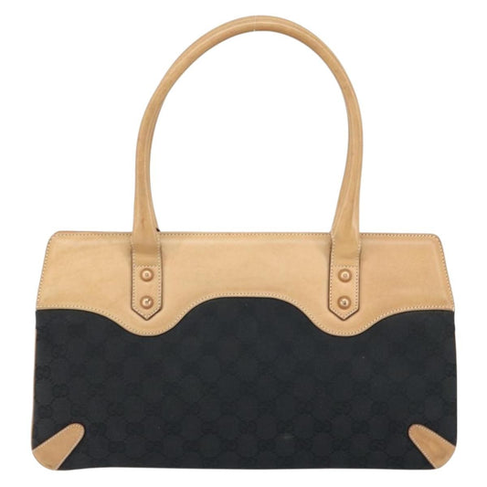 Gucci Horsebit Bracket Tote GG Canvas, BLACK, CANVAS, Tote bag