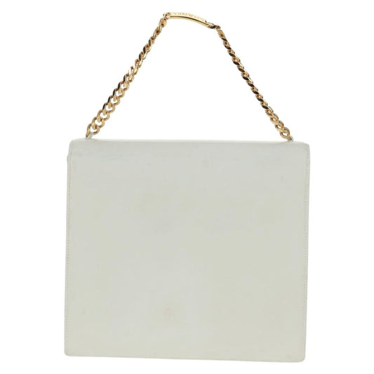 Chanel CC Chain Shoulder Bag Leather, WHITE, LEATHER, Shoulder bag