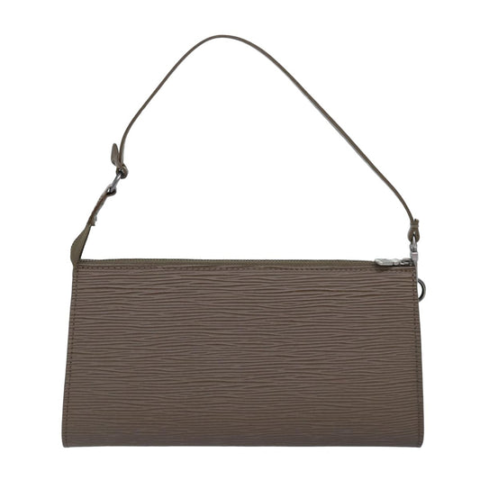 Louis Vuitton Pochette Accessoires Epi Leather, GRAY, LEATHER, Clutche & pouche