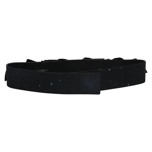 Chanel Vintage bow belt Leather, BLACK, LEATHER, Belts