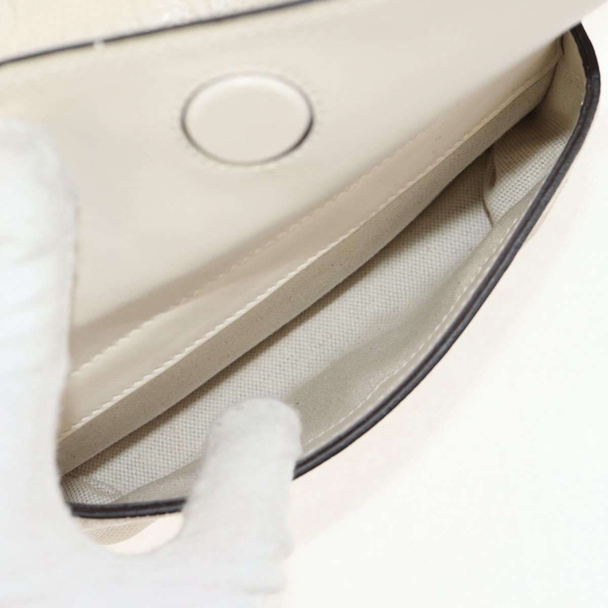 Gucci Front Pocket Belt Bag GG Embossed Perforated Leather, WHITE, CANVAS, Shoulder bag