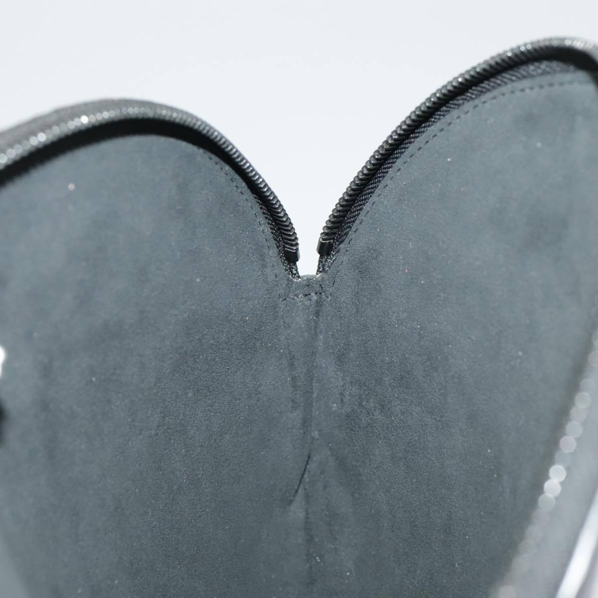 Louis Vuitton Disk pouch Leather, BLACK, LEATHER, Clutche & pouche